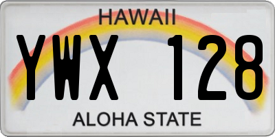 HI license plate YWX128