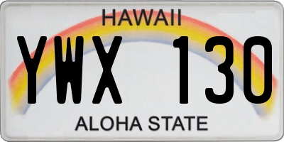 HI license plate YWX130