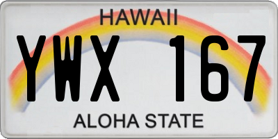 HI license plate YWX167