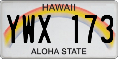 HI license plate YWX173