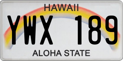 HI license plate YWX189