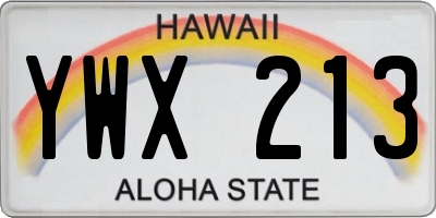 HI license plate YWX213