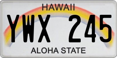 HI license plate YWX245