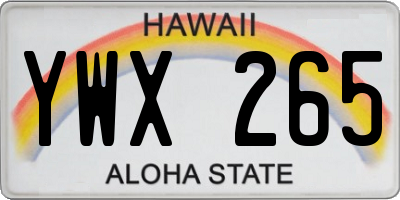 HI license plate YWX265