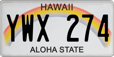 HI license plate YWX274
