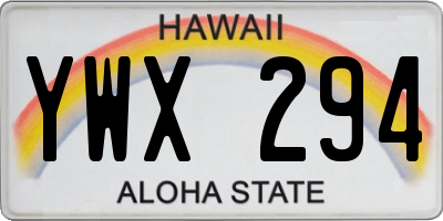 HI license plate YWX294