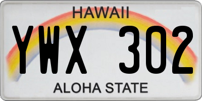 HI license plate YWX302