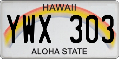 HI license plate YWX303