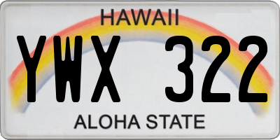 HI license plate YWX322