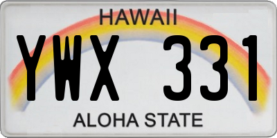 HI license plate YWX331