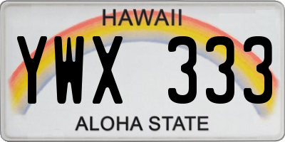 HI license plate YWX333