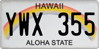 HI license plate YWX355