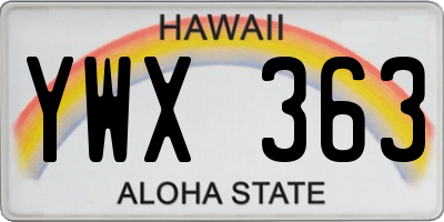 HI license plate YWX363