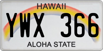 HI license plate YWX366