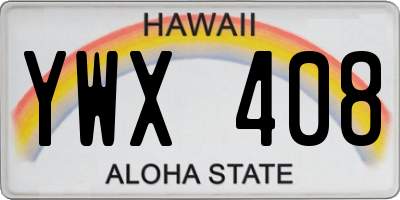 HI license plate YWX408