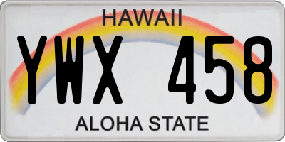 HI license plate YWX458