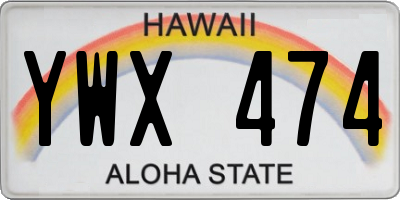 HI license plate YWX474