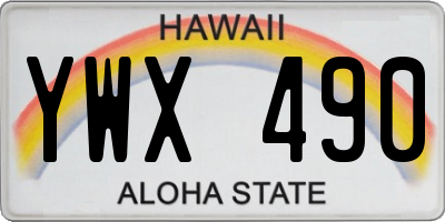 HI license plate YWX490