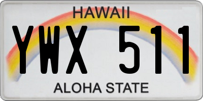HI license plate YWX511