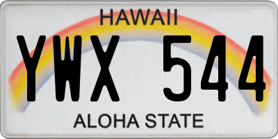 HI license plate YWX544