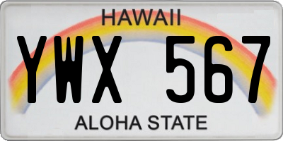 HI license plate YWX567