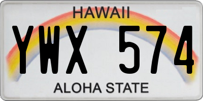 HI license plate YWX574