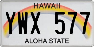 HI license plate YWX577