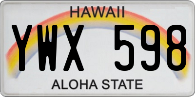 HI license plate YWX598