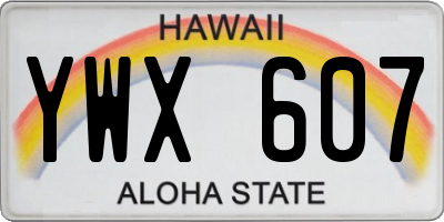 HI license plate YWX607
