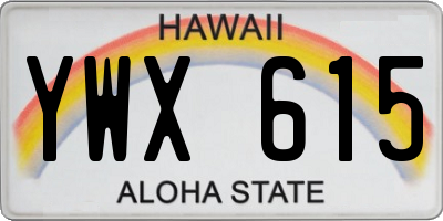 HI license plate YWX615