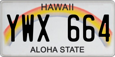 HI license plate YWX664