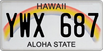 HI license plate YWX687