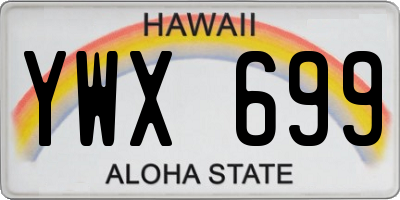 HI license plate YWX699