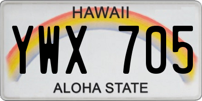 HI license plate YWX705