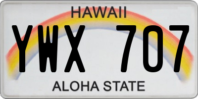 HI license plate YWX707