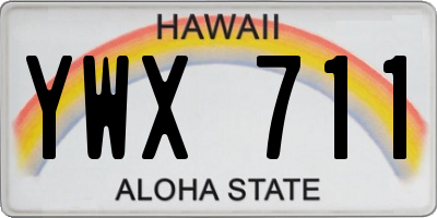 HI license plate YWX711