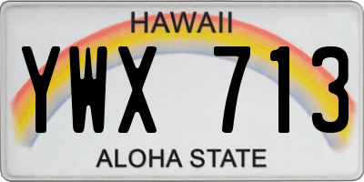 HI license plate YWX713