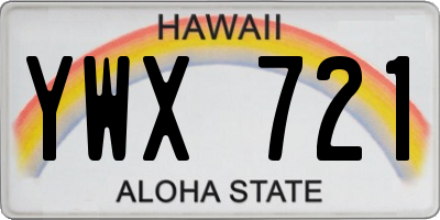 HI license plate YWX721