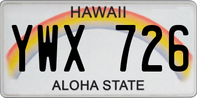 HI license plate YWX726