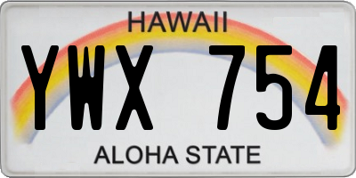 HI license plate YWX754