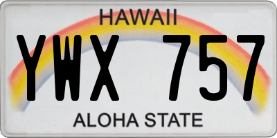 HI license plate YWX757