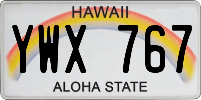 HI license plate YWX767