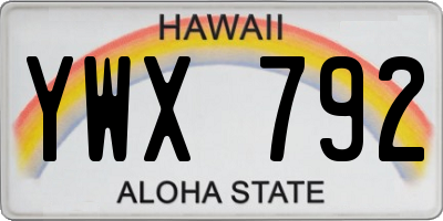 HI license plate YWX792