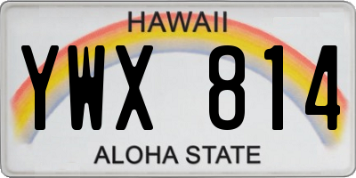 HI license plate YWX814