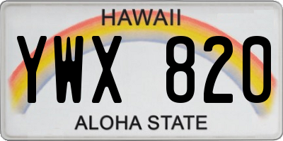 HI license plate YWX820