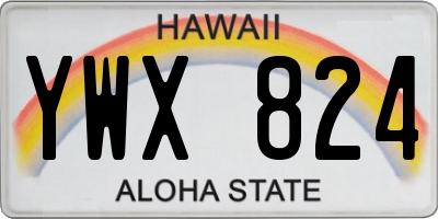 HI license plate YWX824