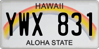HI license plate YWX831