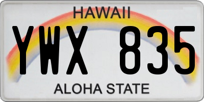 HI license plate YWX835