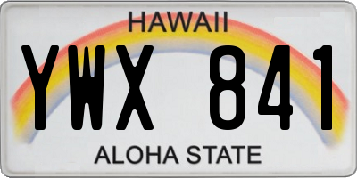HI license plate YWX841