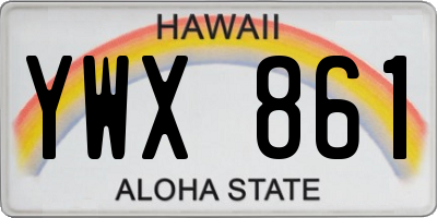 HI license plate YWX861